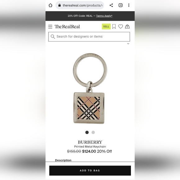 BURBERRY Nova Check Plaid Tan Square Multicolor Key Fob Keychain Men's Women’s - Picture 7 of 7